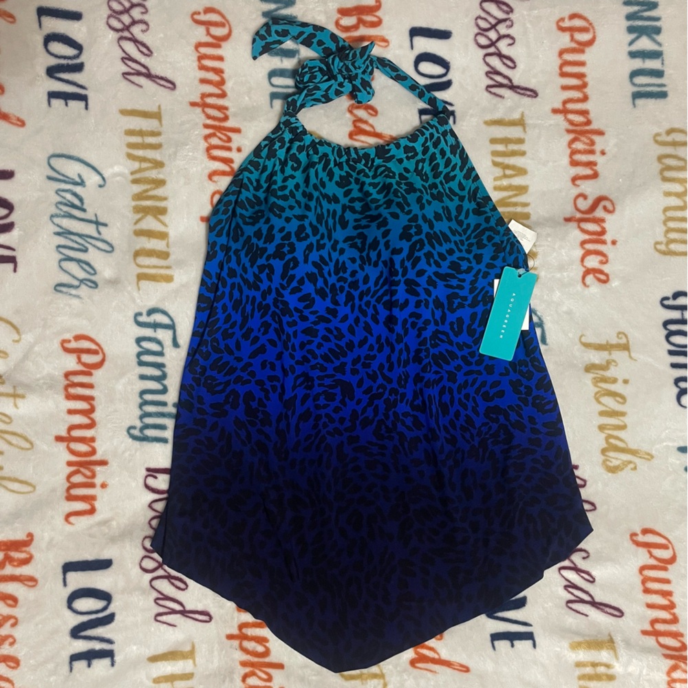 Aqua Green Blue and Black Leopard Bikini